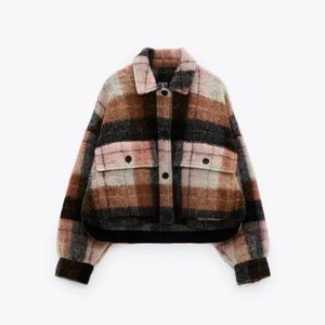 Zara cropped plaid jacket